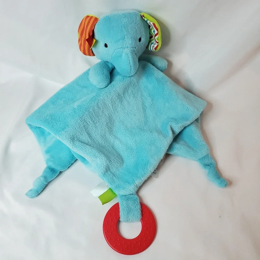 Blue Elephant‎ Lovey Security Blanket Carousel Teether